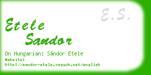 etele sandor business card