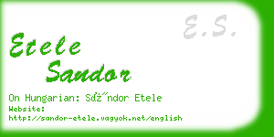 etele sandor business card